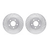 7002-54240 Drilled/Slotted Brake Rotors [Silver], 2005-2014 Ford/Lincoln/Mercury/Mazda, Position: Rear - image 1