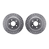 7002-54242 Drilled/Slotted Brake Rotors [Silver], Fits Select Ford/Lincoln/Mercury/Mazda, Position: Rear - image 1