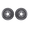 7002-54243 Drilled/Slotted Brake Rotors [Silver], Fits Select Ford/Lincoln/Mercury/Mazda, Position: Rear - image 1