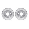 7002-54248 Drilled/Slotted Brake Rotors [Silver], 1993-1998 Ford/Lincoln/Mercury/Mazda, Position: Rear - image 1