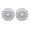 7002-55003 Drilled/Slotted Brake Rotors [Silver], 1987-1992 Ford/Lincoln/Mercury/Mazda, Position: Front - image 1