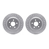7002-55004 Drilled/Slotted Brake Rotors [Silver], Fits Select Ford/Lincoln/Mercury/Mazda, Position: Rear - image 1