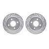 7002-56013 Drilled/Slotted Brake Rotors [Silver], 1995-2002 Ford/Lincoln/Mercury/Mazda, Position: Rear - image 1