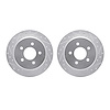 7002-56014 Drilled/Slotted Brake Rotors [Silver], 1991-1995 Ford/Lincoln/Mercury/Mazda, Position: Rear - image 1