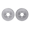7002-56017 Drilled/Slotted Brake Rotors [Silver], 1975-1979 Ford/Lincoln/Mercury/Mazda, Position: Rear - image 1