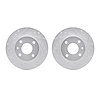 7002-57001 Drilled/Slotted Brake Rotors [Silver], 1985-1989 Ford/Lincoln/Mercury/Mazda, Position: Front - image 1