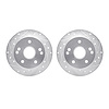 7002-58029 Drilled/Slotted Brake Rotors [Silver], 1996-1998 Acura/Honda, Position: Rear - image 1