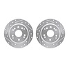 7002-58030 Drilled/Slotted Brake Rotors [Silver], 1999-2003 Acura/Honda, Position: Rear - image 1
