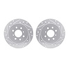 7002-59045 Drilled/Slotted Brake Rotors [Silver], 2001-2005 Acura/Honda, Position: Rear - image 1