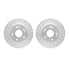 7002-59057 Drilled/Slotted Brake Rotors [Silver], Fits Select Acura/Honda, Position: Rear - image 1