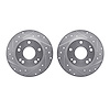 7002-59058 Drilled/Slotted Brake Rotors [Silver], Fits Select Acura/Honda, Position: Rear - image 1