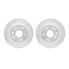 7002-59061 Drilled/Slotted Brake Rotors [Silver], 2002-2004 Acura/Honda, Position: Rear - image 1
