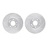 7002-63000 Drilled/Slotted Brake Rotors [Silver], 1996-2011 Multiple Makes/Models, Position: Front - image 1