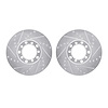 7002-63011 Drilled/Slotted Brake Rotors [Silver], 1972-1980 Mercedes-Benz, Position: Front - image 1