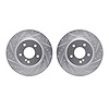 7002-63081 Drilled/Slotted Brake Rotors [Silver], 1998-2009 Multiple Makes/Models, Position: Rear - image 1