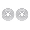 7002-63085 Drilled/Slotted Brake Rotors [Silver], 2014-2020 Multiple Makes/Models, Position: Rear - image 1