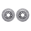 7002-63087 Drilled/Slotted Brake Rotors [Silver], 1961-1991 Mercedes-Benz, Position: Rear - image 1