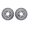 7002-63093 Drilled/Slotted Brake Rotors [Silver], 1992-1994 Mercedes-Benz, Position: Rear - image 1