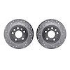 7002-65020 Drilled/Slotted Brake Rotors [Silver], 1999-2010 GM, Position: Rear