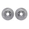 7002-67000 Drilled/Slotted Brake Rotors [Silver], Fits Select Multiple Makes/Models, Position: Front - image 1