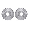7002-67005 Drilled/Slotted Brake Rotors [Silver], 1999-2001 Infiniti/Nissan, Position: Front - image 1