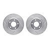 7002-67008 Drilled/Slotted Brake Rotors [Silver], 2002-2017 Infiniti/Nissan, Position: Front - image 1