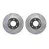 7002-67014 Drilled/Slotted Brake Rotors [Silver], Fits Select Infiniti/Nissan, Position: Front - image 1