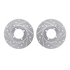 7002-67018 Drilled/Slotted Brake Rotors [Silver], 1980-1983 Infiniti/Nissan, Position: Front - image 1