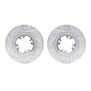 7002-67019 Drilled/Slotted Brake Rotors [Silver], 1981-1988 Infiniti/Nissan, Position: Front - image 1