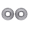 7002-67027 Drilled/Slotted Brake Rotors [Silver], 1974-1978 Infiniti/Nissan, Position: Front - image 1