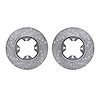 7002-67028 Drilled/Slotted Brake Rotors [Silver], 1979-1983 Infiniti/Nissan, Position: Front - image 1