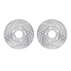 7002-67033 Drilled/Slotted Brake Rotors [Silver], 1987-1989 Infiniti/Nissan, Position: Front - image 1