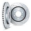 7002-67040 Drilled/Slotted Brake Rotors [Silver], 1985-2012 Infiniti/Nissan, Position: Front - image 2