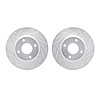7002-67047 Drilled/Slotted Brake Rotors [Silver], 2007-2014 Infiniti/Nissan, Position: Front - image 1