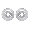 7002-67049 Drilled/Slotted Brake Rotors [Silver], Fits Select Multiple Makes/Models, Position: Front - image 1