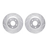 7002-67052 Drilled/Slotted Brake Rotors [Silver], 2011-2019 Infiniti/Nissan, Position: Front - image 1