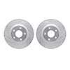 7002-67055 Drilled/Slotted Brake Rotors [Silver], Fits Select Multiple Makes/Models, Position: Front - image 1