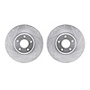 7002-67058 Drilled/Slotted Brake Rotors [Silver], 2003-2005 Infiniti/Nissan, Position: Front - image 1
