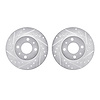 7002-67063 Drilled/Slotted Brake Rotors [Silver], 1988-2006 Infiniti/Nissan, Position: Front - image 1