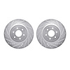 7002-67064 Drilled/Slotted Brake Rotors [Silver], 2008-2011 Infiniti/Nissan, Position: Front - image 1