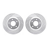 7002-67067 Drilled/Slotted Brake Rotors [Silver], 2007-2015 Infiniti/Nissan, Position: Front - image 1