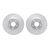 7002-67068 Drilled/Slotted Brake Rotors [Silver], 2014-2019 Infiniti/Nissan, Position: Front - image 1