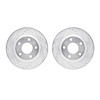 7002-67071 Drilled/Slotted Brake Rotors [Silver], 2013-2019 Infiniti/Nissan, Position: Front - image 1