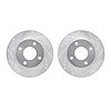 7002-67075 Drilled/Slotted Brake Rotors [Silver], 2007-2017 Infiniti/Nissan, Position: Front - image 1