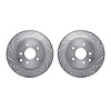 7002-67078 Drilled/Slotted Brake Rotors [Silver], Fits Select Infiniti/Nissan, Position: Rear - image 1