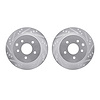 7002-67081 Drilled/Slotted Brake Rotors [Silver], Fits Select Multiple Makes/Models, Position: Rear - image 1