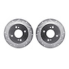 7002-67085 Drilled/Slotted Brake Rotors [Silver], 1982-1988 Infiniti/Nissan, Position: Rear - image 1