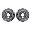 7002-67086 Drilled/Slotted Brake Rotors [Silver], 1984-1988 Infiniti/Nissan, Position: Rear - image 1