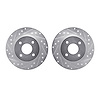 7002-67090 Drilled/Slotted Brake Rotors [Silver], 1984-1985 Infiniti/Nissan, Position: Rear - image 1