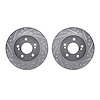7002-67091 Drilled/Slotted Brake Rotors [Silver], 1987-1989 Infiniti/Nissan, Position: Rear - image 1